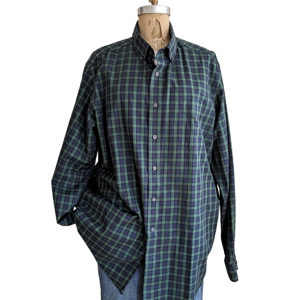 Eddie Bauer Plaid Button Down Shirt Size XLT